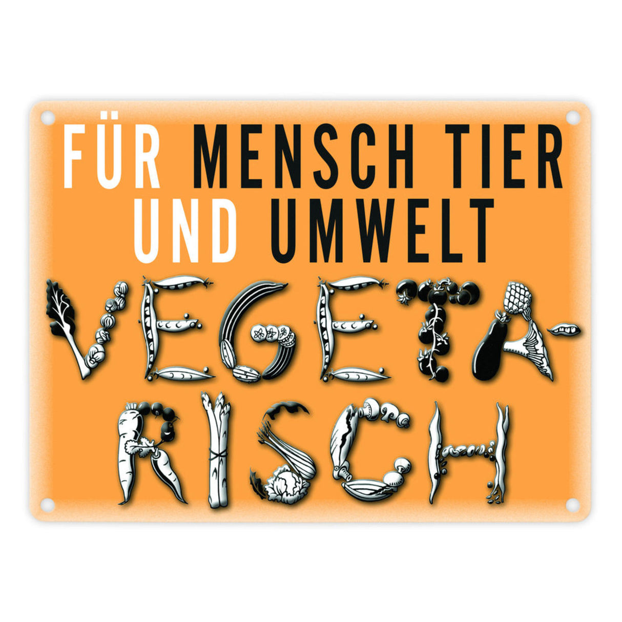 Gemüse Metallschild zum Thema Vegetarier