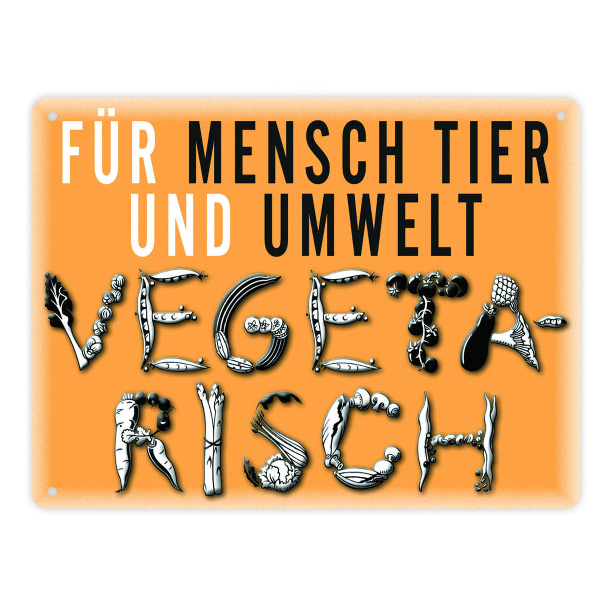 Gemüse Metallschild zum Thema Vegetarier
