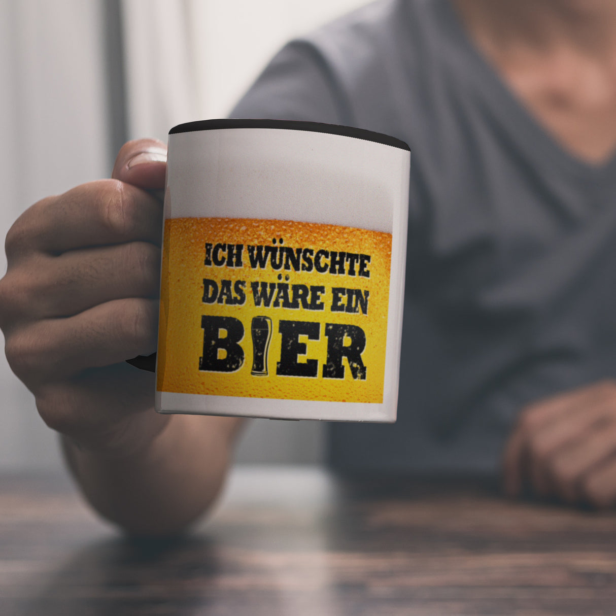 Ich wünschte das wäre ein Bier Kaffeebecher mit Biermotiv