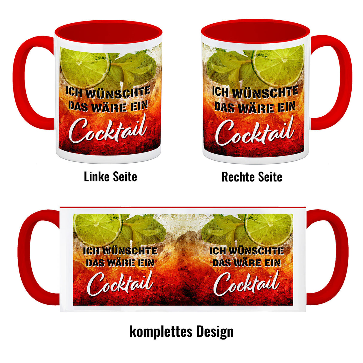 Ich wünschte das wäre ein Cocktail Kaffeebecher mit Cocktailmotiv