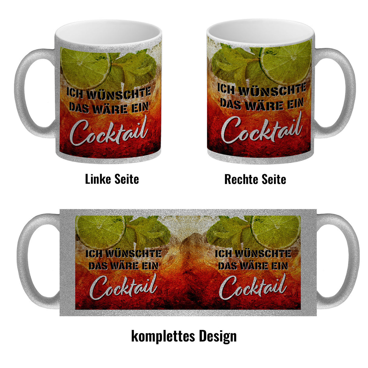 Ich wünschte das wäre ein Cocktail Kaffeebecher mit Cocktailmotiv