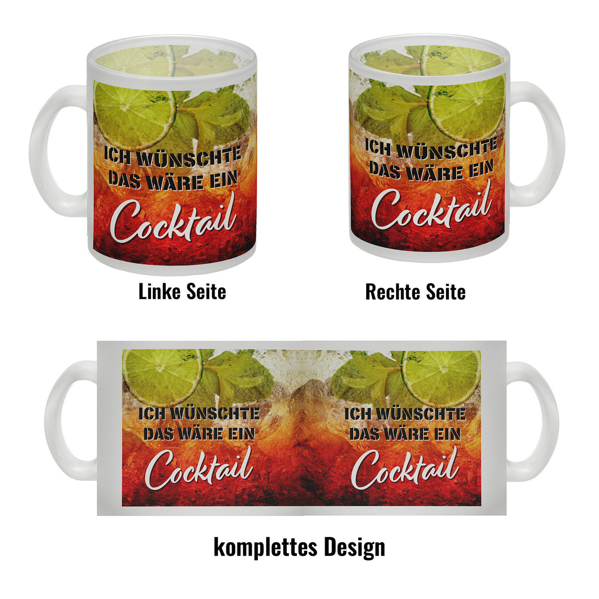 Ich wünschte das wäre ein Cocktail Kaffeebecher mit Cocktailmotiv