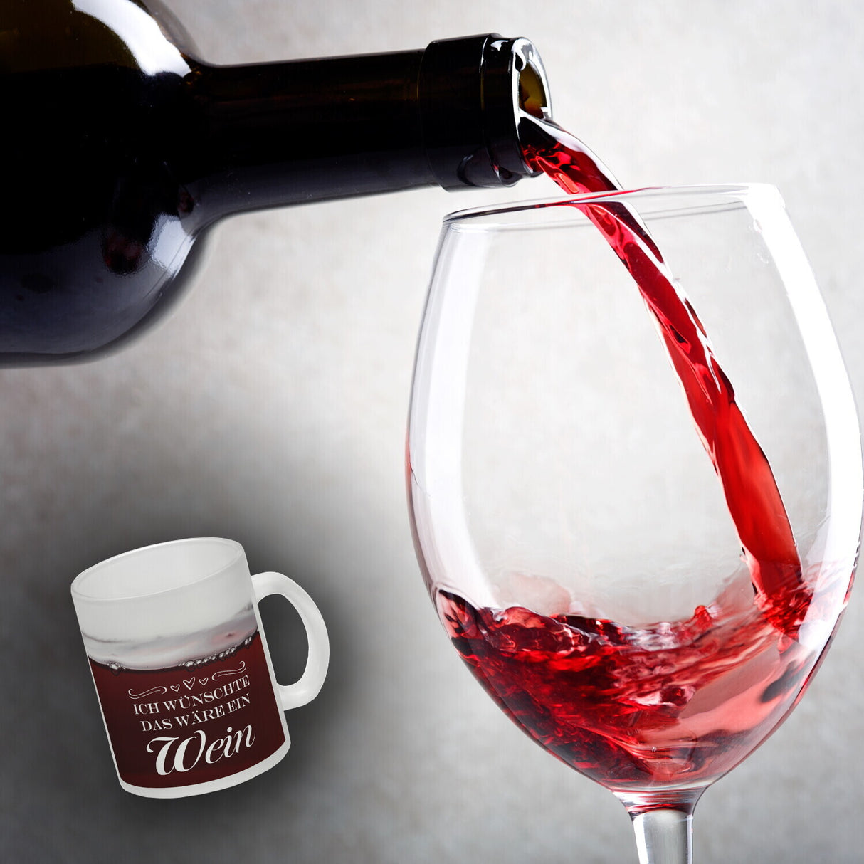 Ich wünschte das wäre ein Wein Kaffeebecher mit Weinmotiv