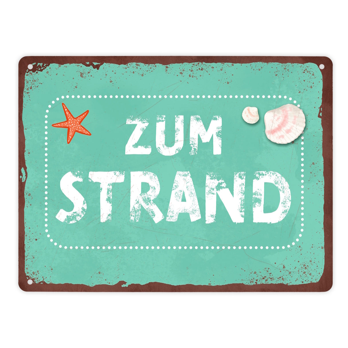 Zum Strand Metallschild für den Sommer