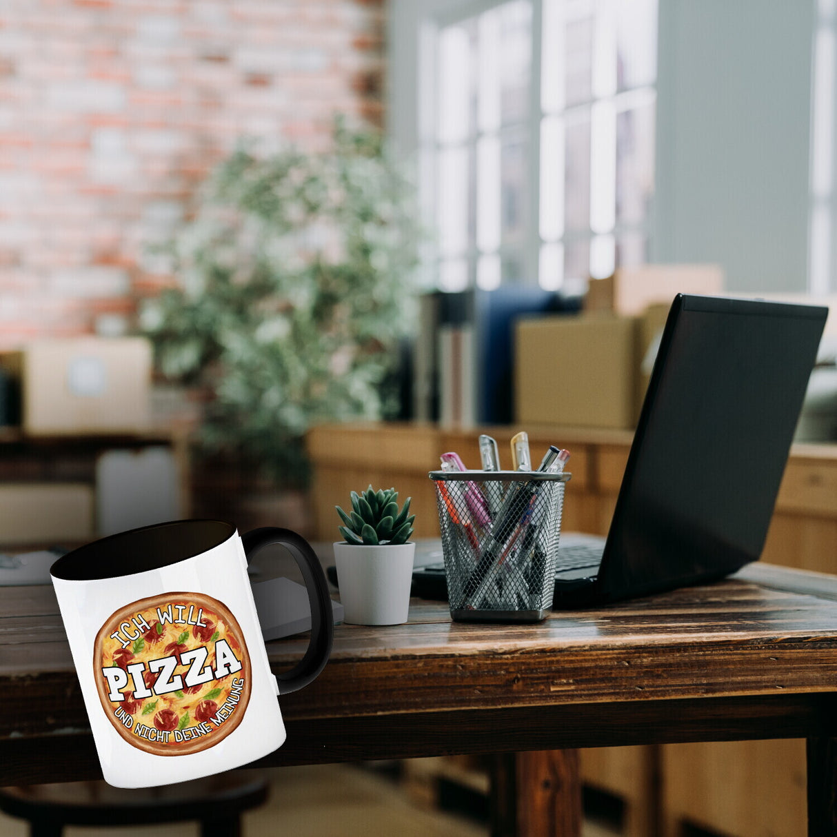 Ich will Pizza und nicht deine Meinung Kaffeebecher