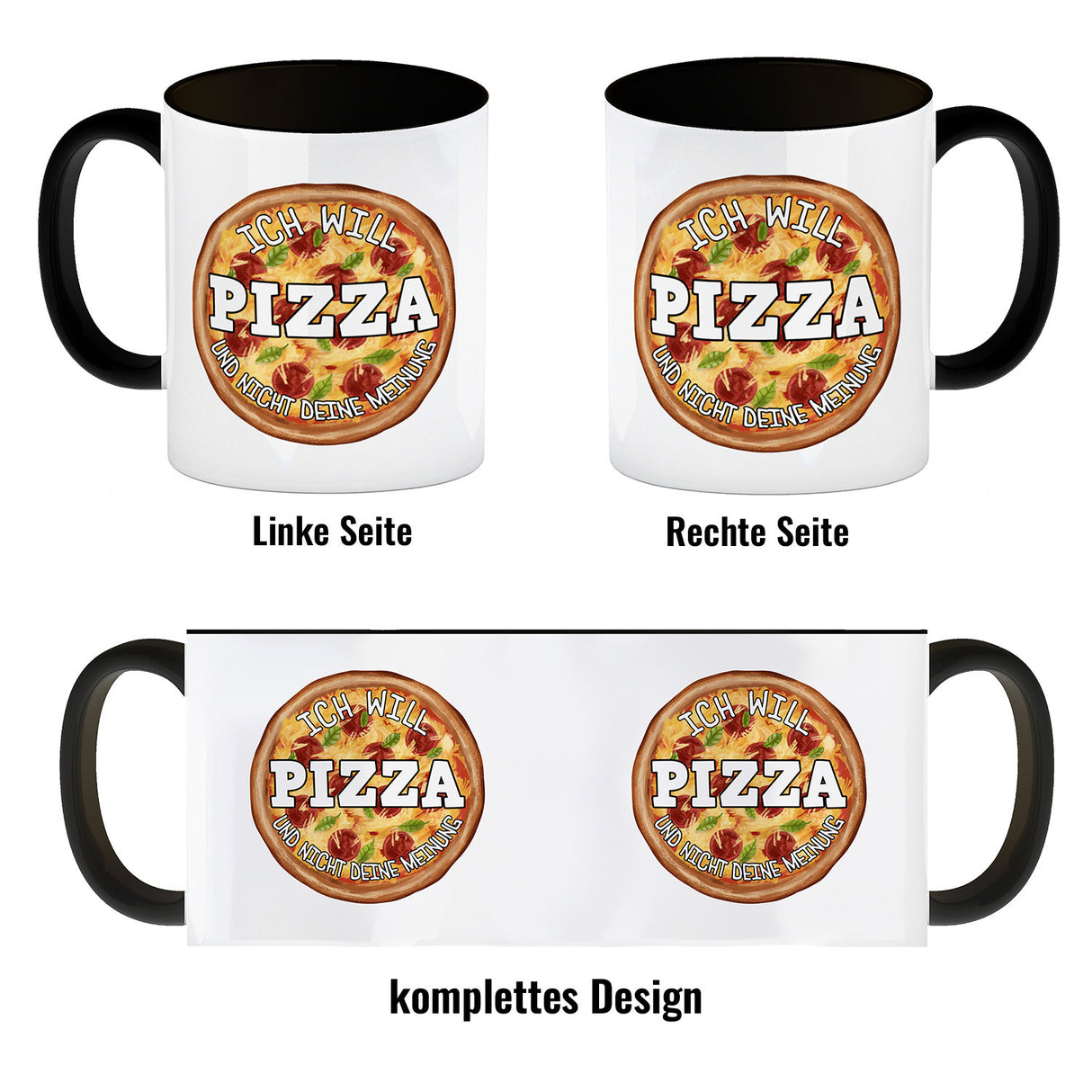 Ich will Pizza und nicht deine Meinung Kaffeebecher
