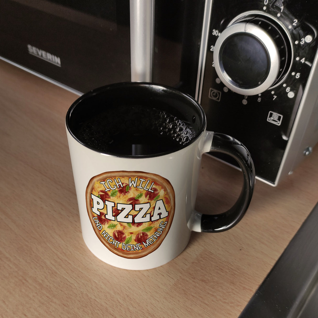 Ich will Pizza und nicht deine Meinung Kaffeebecher