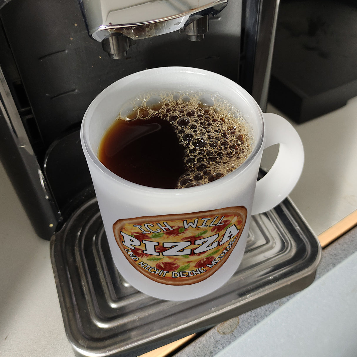 Ich will Pizza und nicht deine Meinung Kaffeebecher