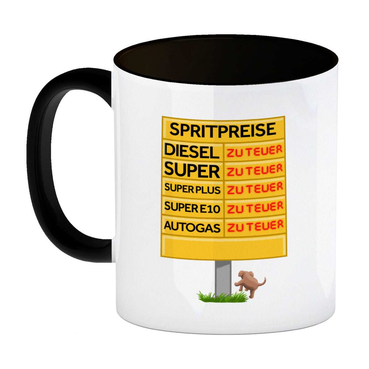 Spritpreise Anzeigetafel Kaffeebecher für Autofahrer