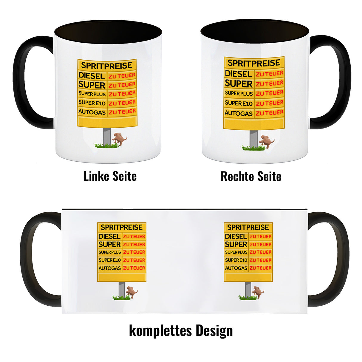 Spritpreise Anzeigetafel Kaffeebecher für Autofahrer