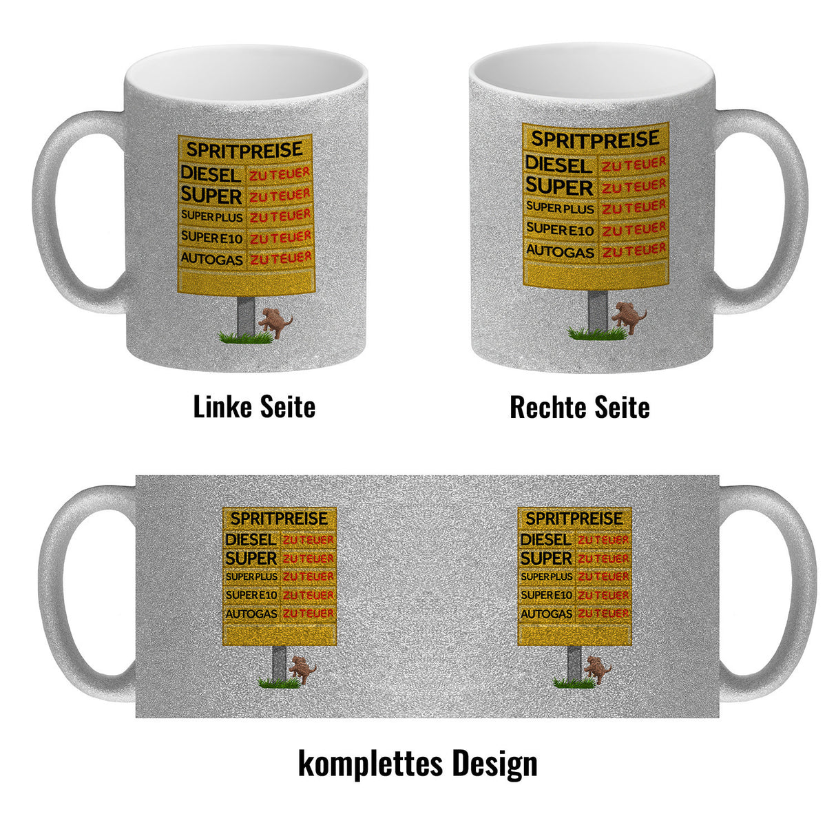 Spritpreise Anzeigetafel Kaffeebecher für Autofahrer