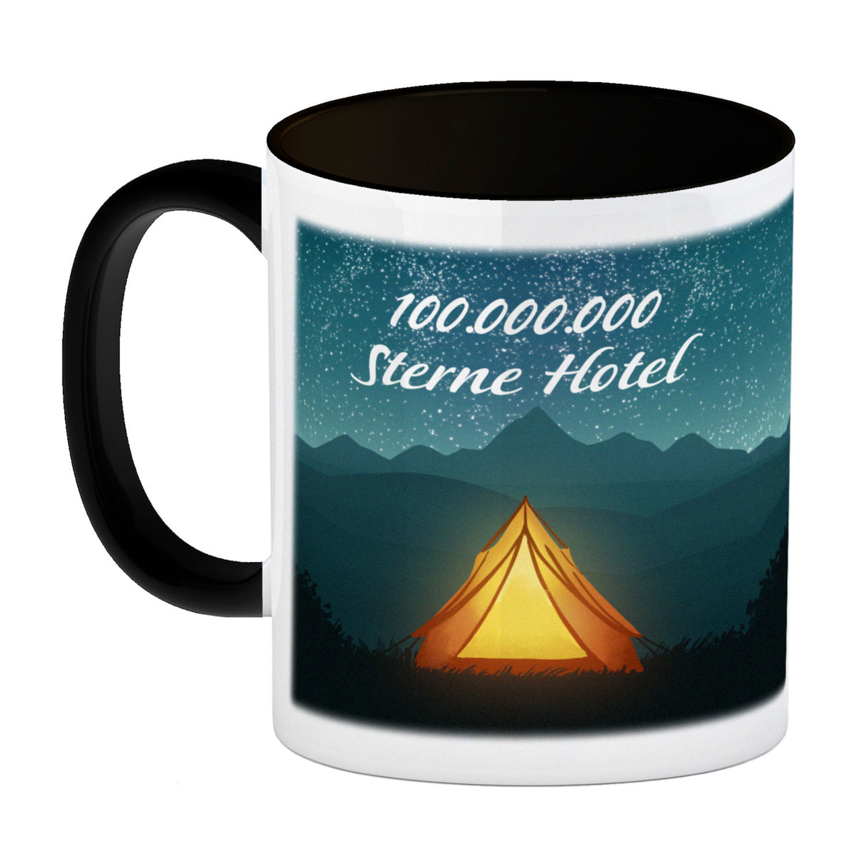 100.000.000 Sterne Hotel Kaffeebecher für Camper