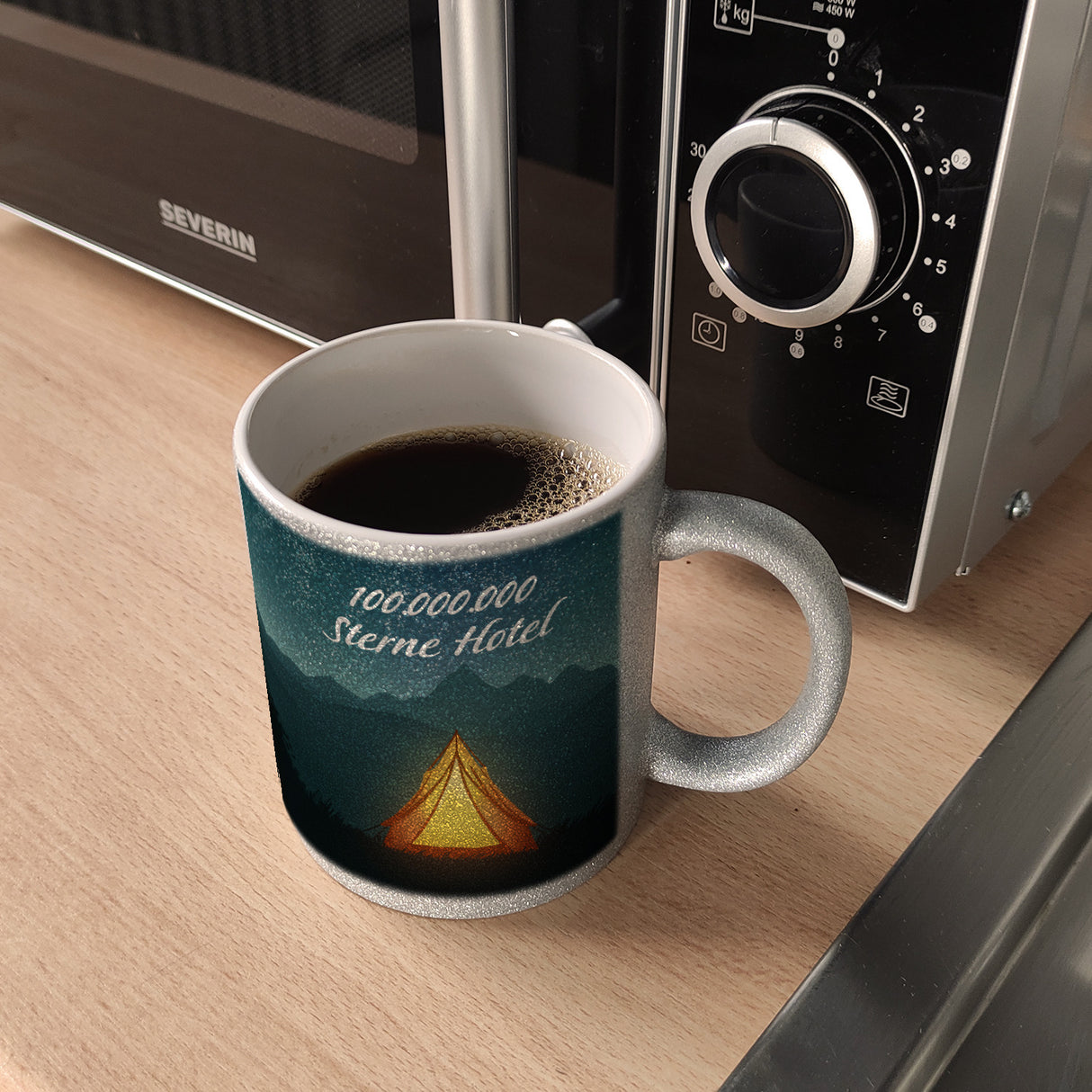 100.000.000 Sterne Hotel Kaffeebecher für Camper