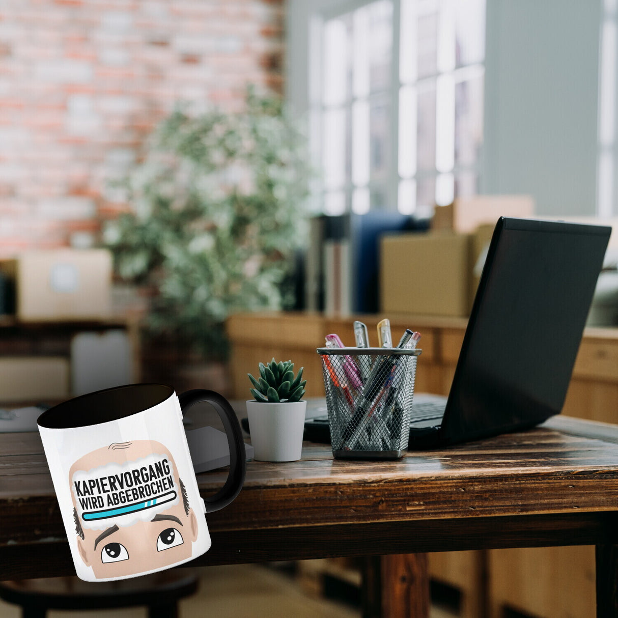 Kapiervorgang wird abgebrochen Büro Kaffeebecher