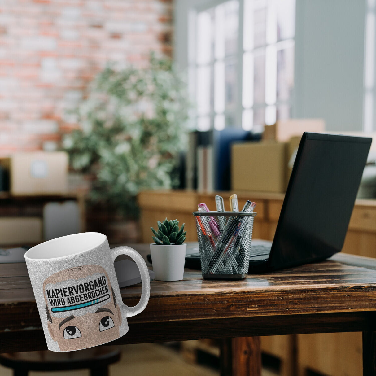 Kapiervorgang wird abgebrochen Büro Kaffeebecher