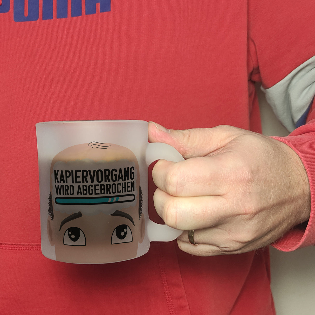 Kapiervorgang wird abgebrochen Büro Kaffeebecher