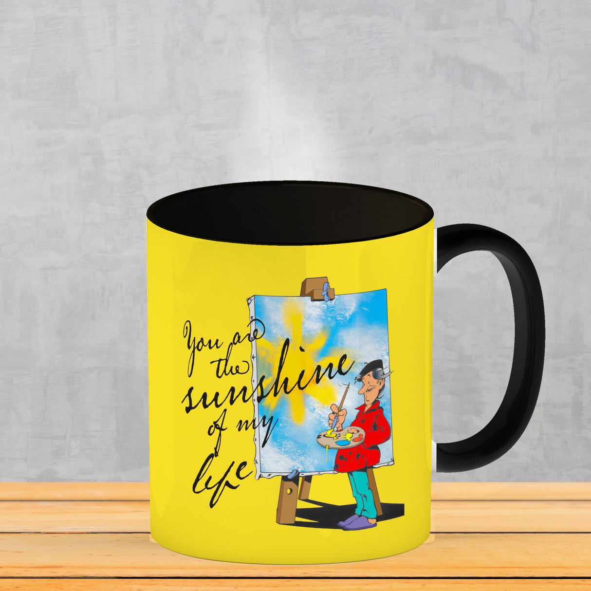 You are the sunshine of my life Kaffeebecher mit Staffelei Motiv
