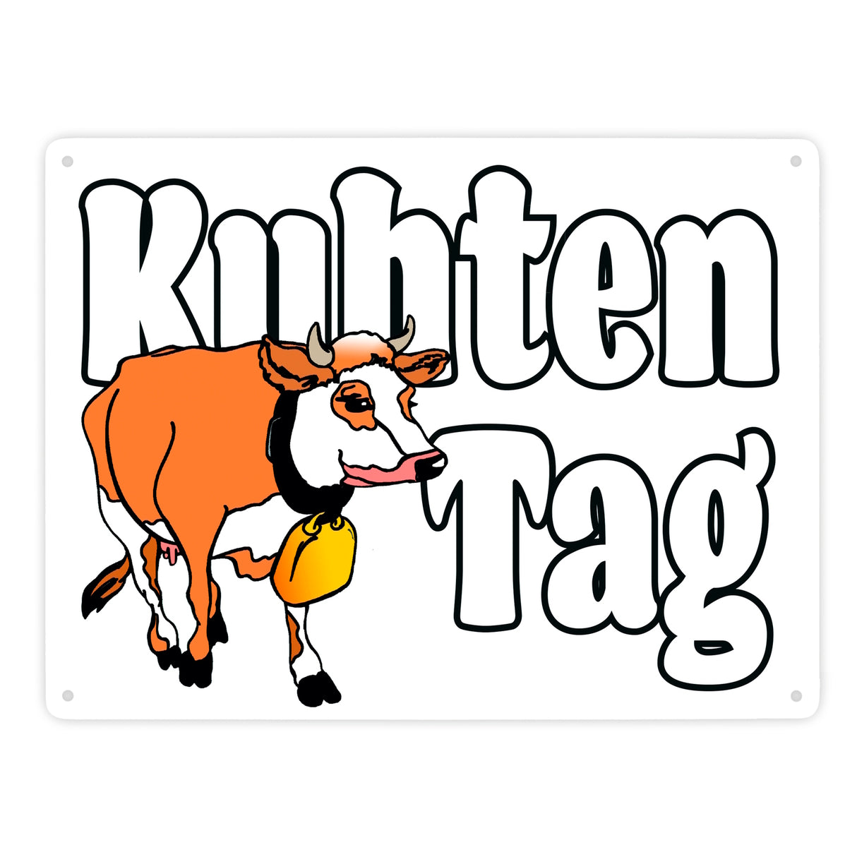 Kuhten Tag Metallschild mit Kuh zum Thema Bauernhof