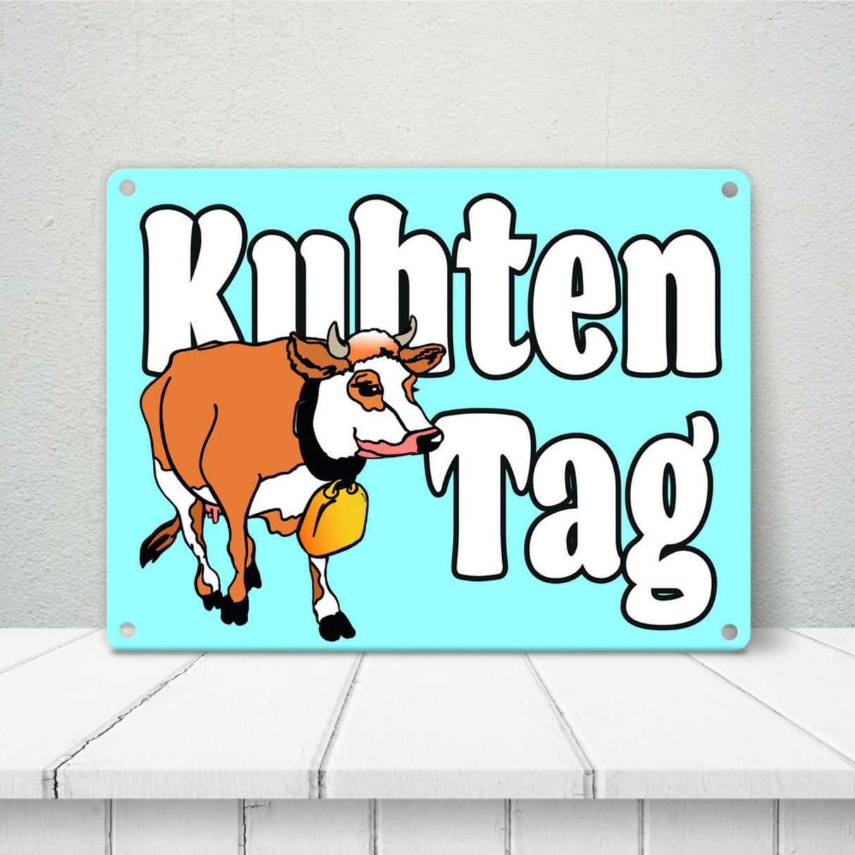 Kuhten Tag Metallschild mit Kuh zum Thema Bauernhof