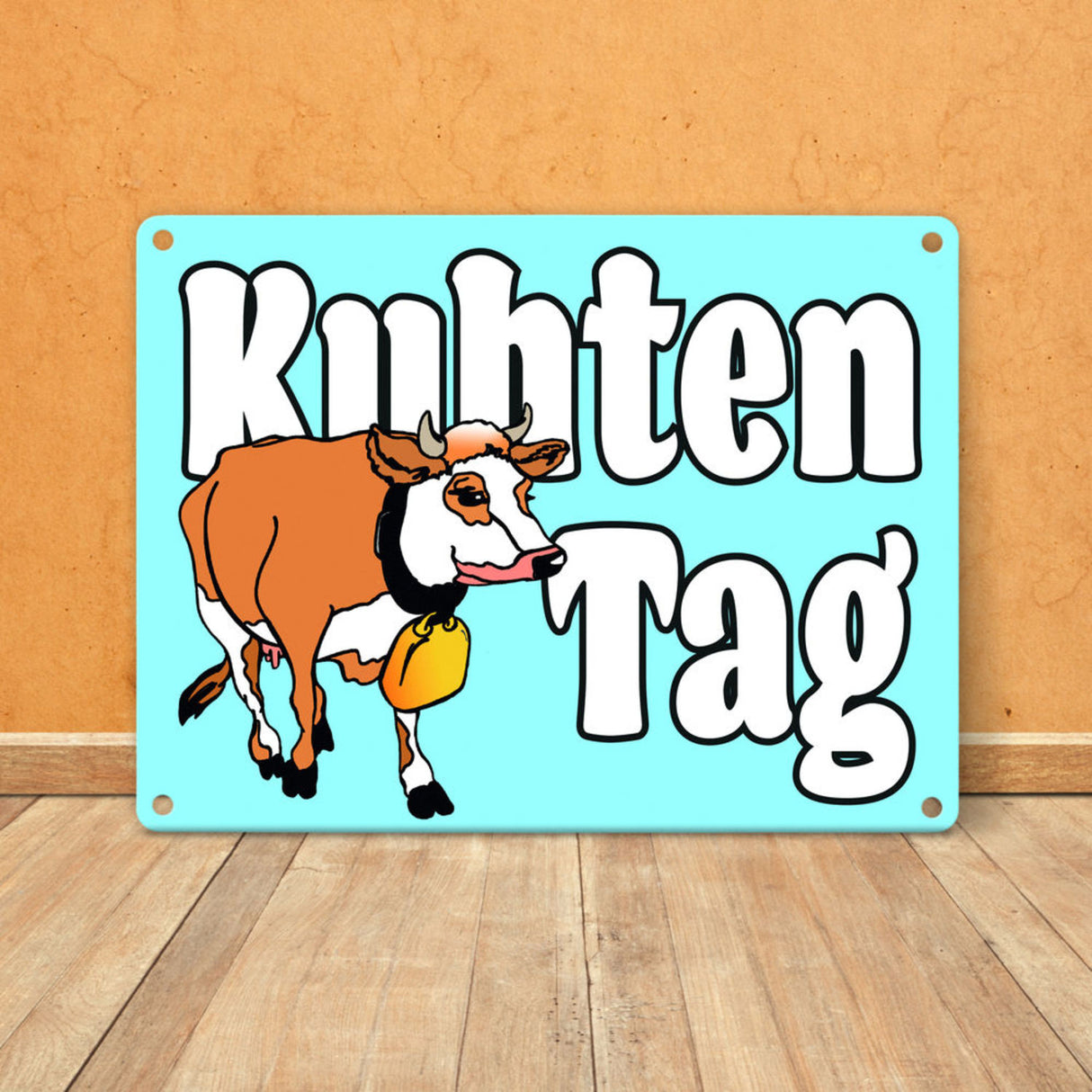 Kuhten Tag Metallschild mit Kuh zum Thema Bauernhof