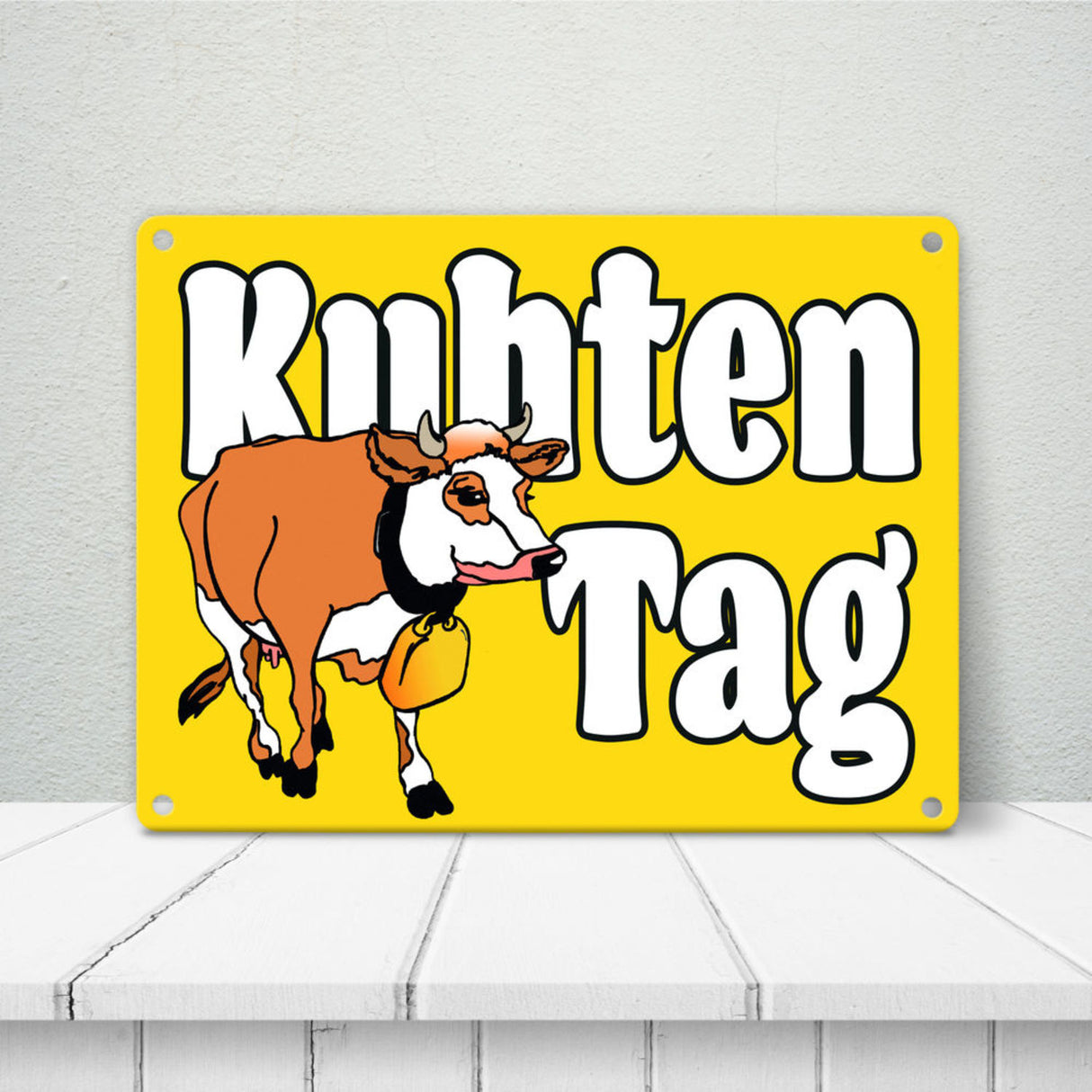 Kuhten Tag Metallschild mit Kuh zum Thema Bauernhof