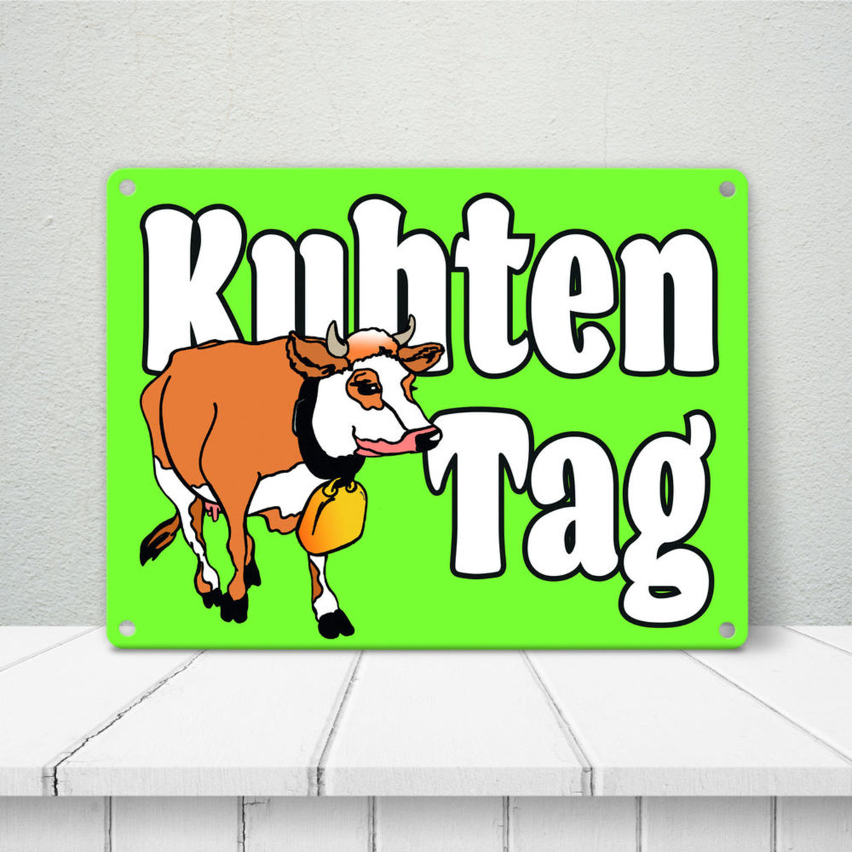 Kuhten Tag Metallschild mit Kuh zum Thema Bauernhof