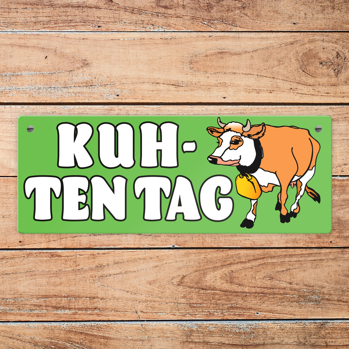 Kuh-ten Tag Metallschild mit Kuh zum Thema Bauernhof