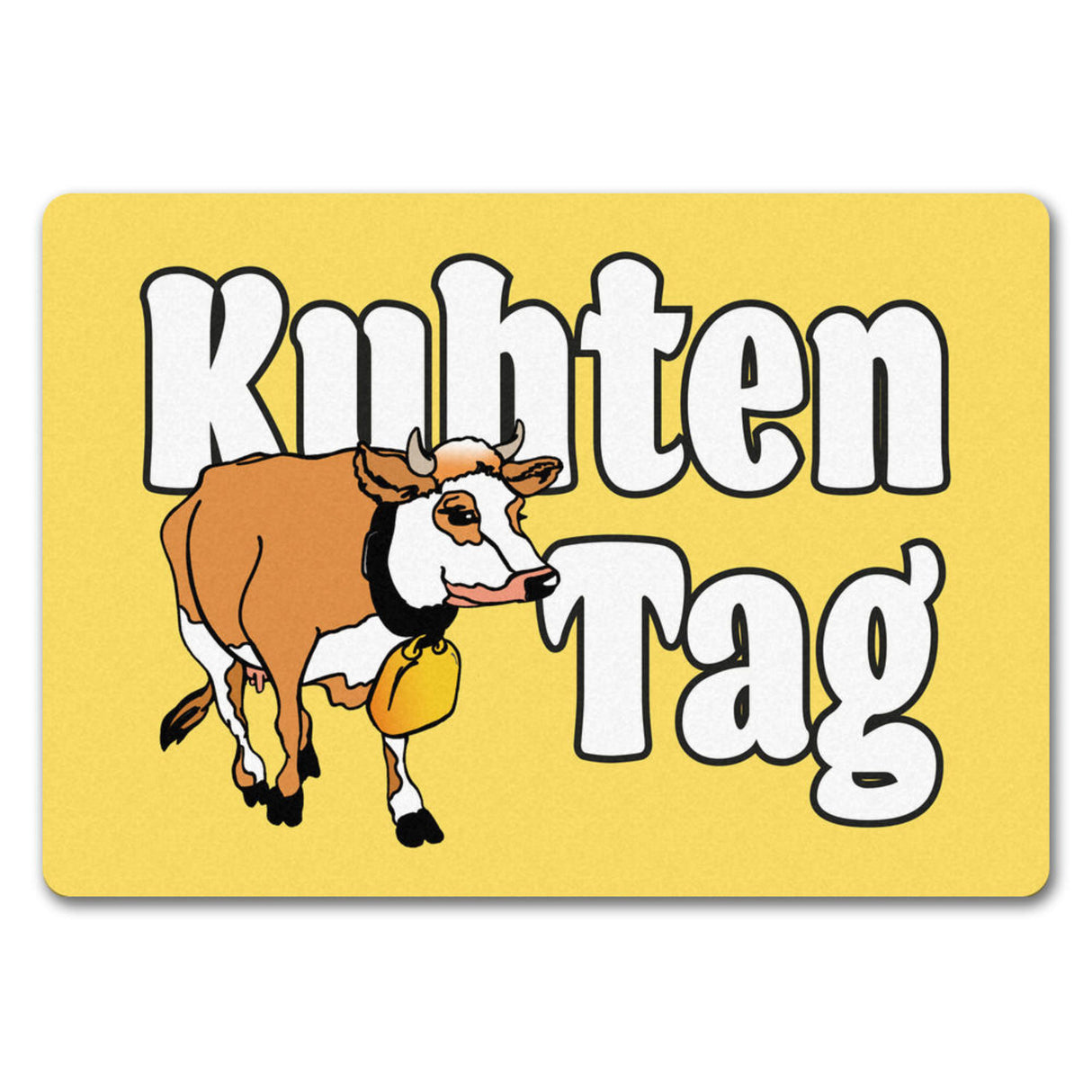 Kuhten Tag Fußmatte mit Kuh zum Thema Bauernhof