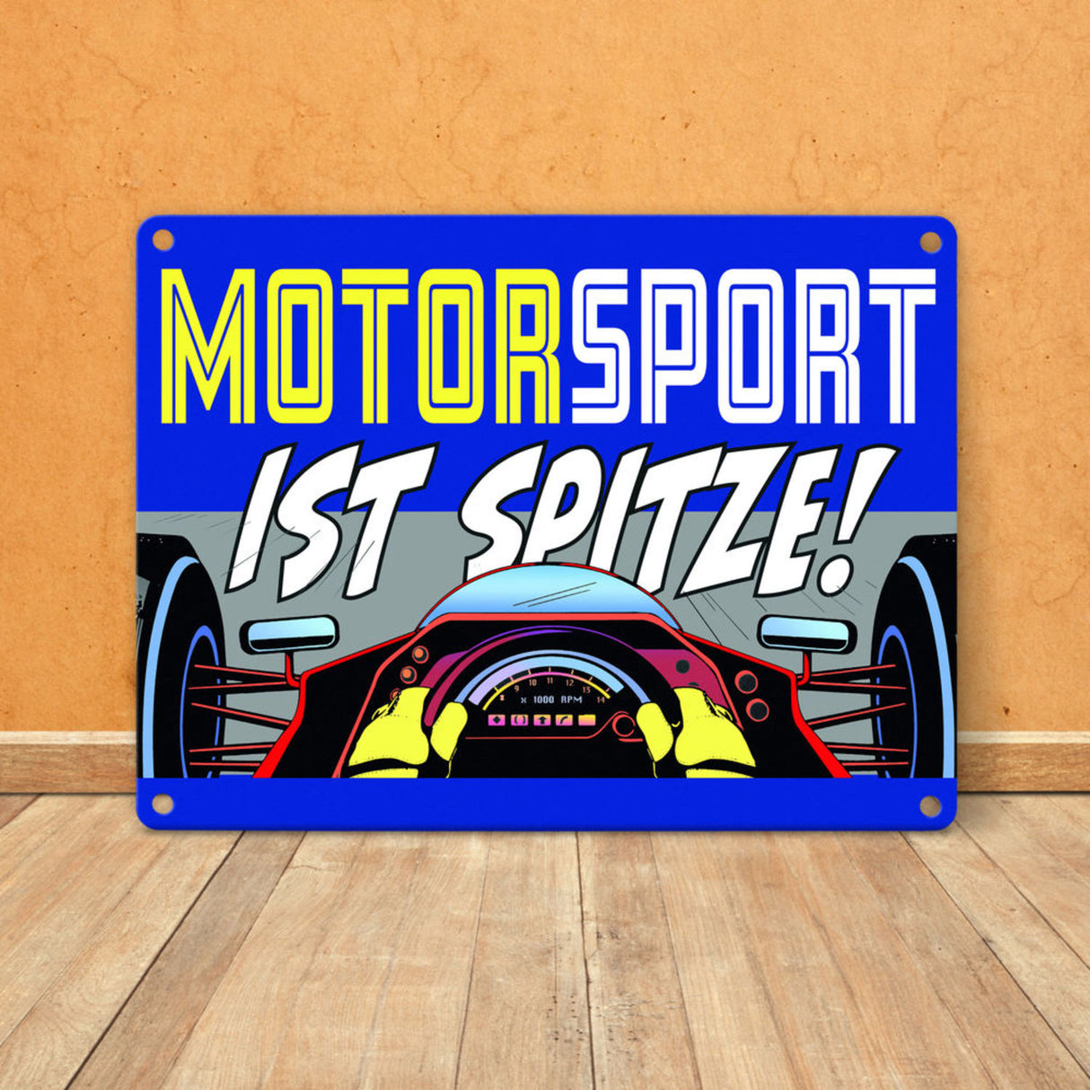 Motorsport ist spitze! Rennwagen Metallschild