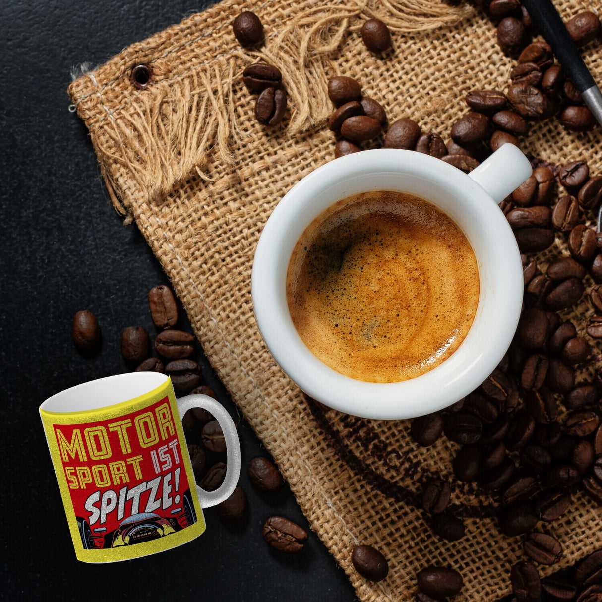 Motorsport ist spitze! Rennwagen Kaffeebecher