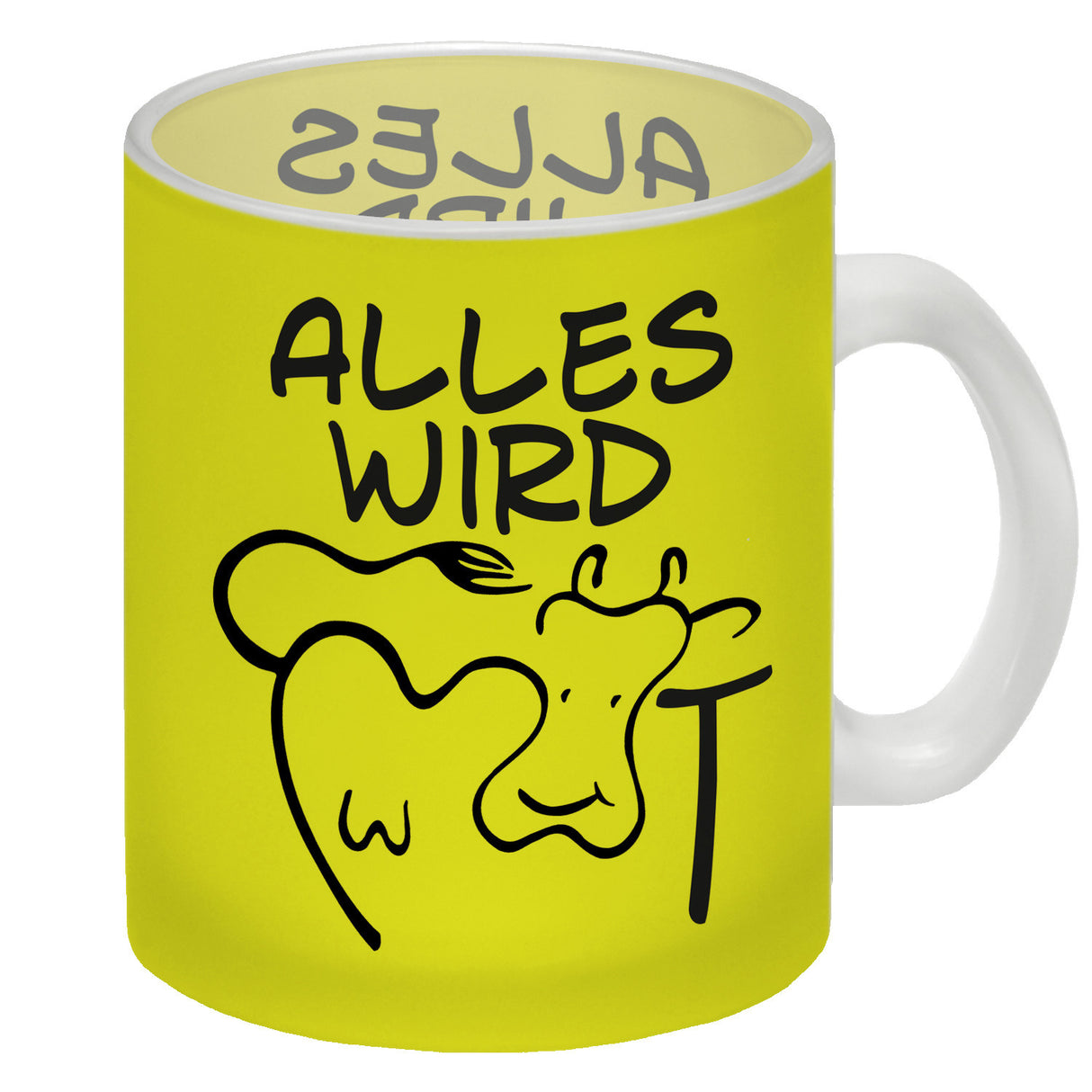 Alles wir KUHt Kaffeebecher zum Thema Bauernhof mit Kuh Motiv