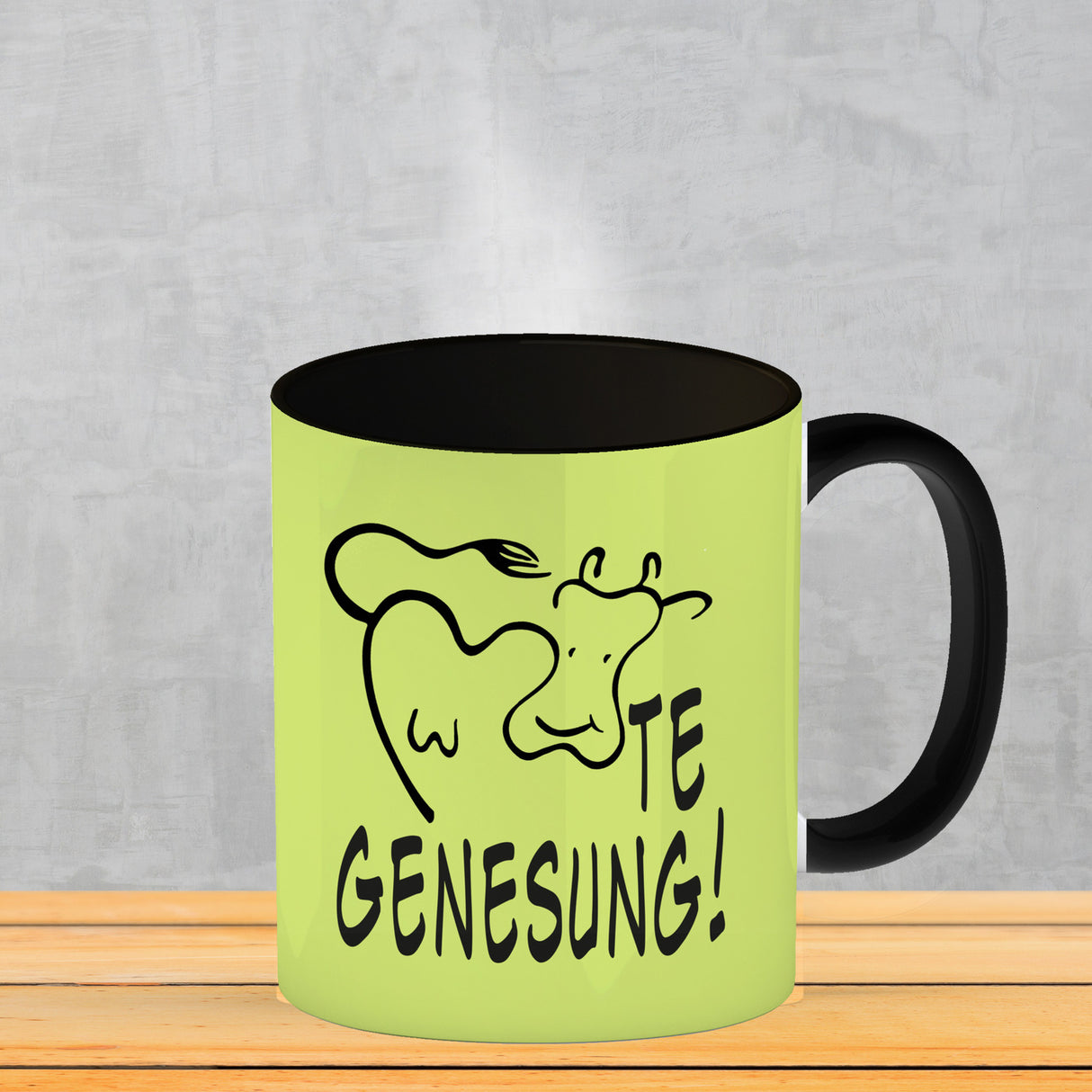 KUHte Genesung Kaffeebecher mit Kuh Motiv