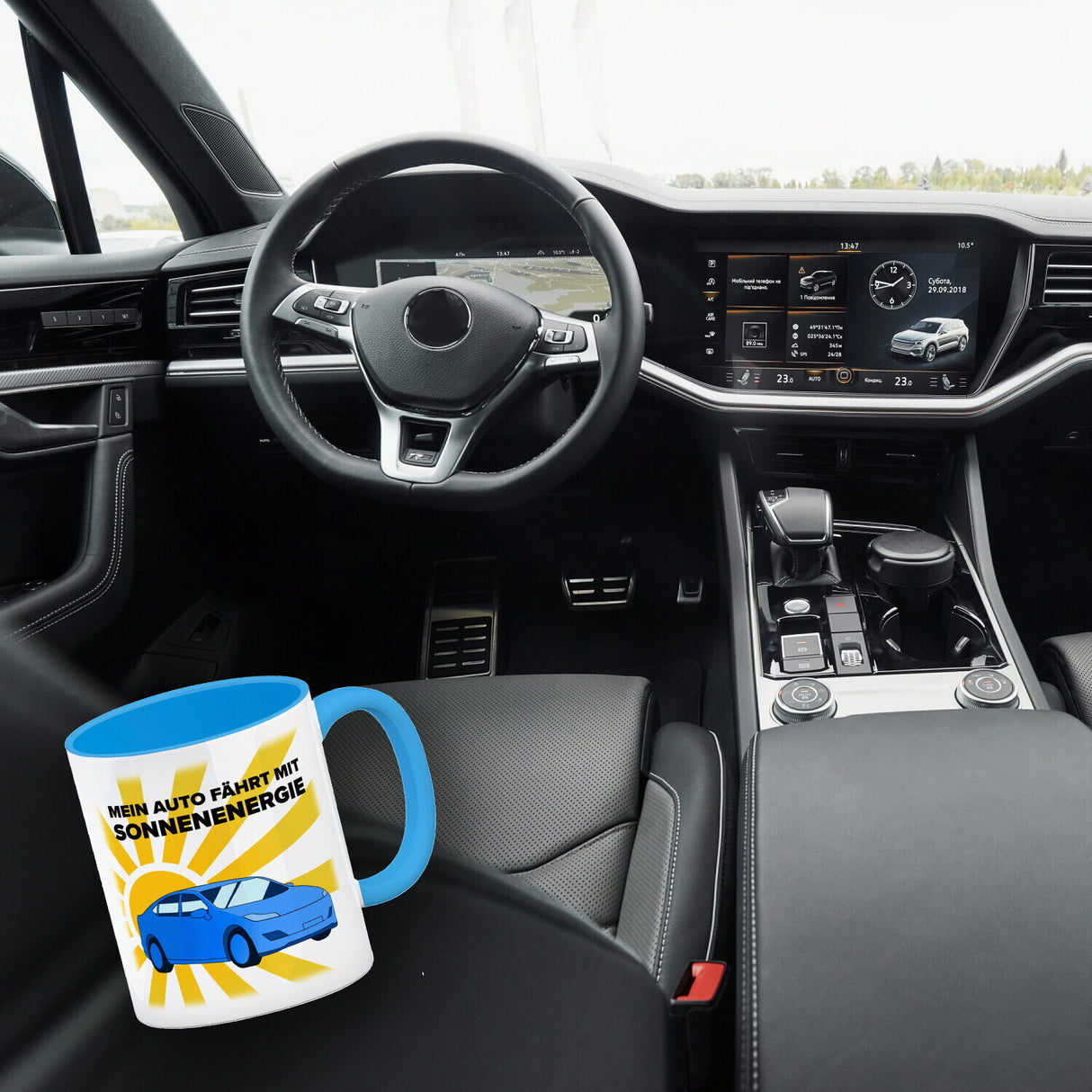 Mein Auto fährt mit Sonnenenergie Kaffeebecher