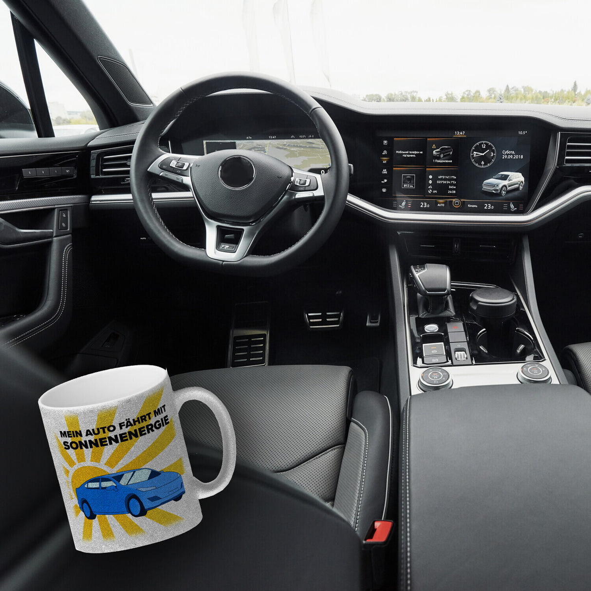 Mein Auto fährt mit Sonnenenergie Kaffeebecher