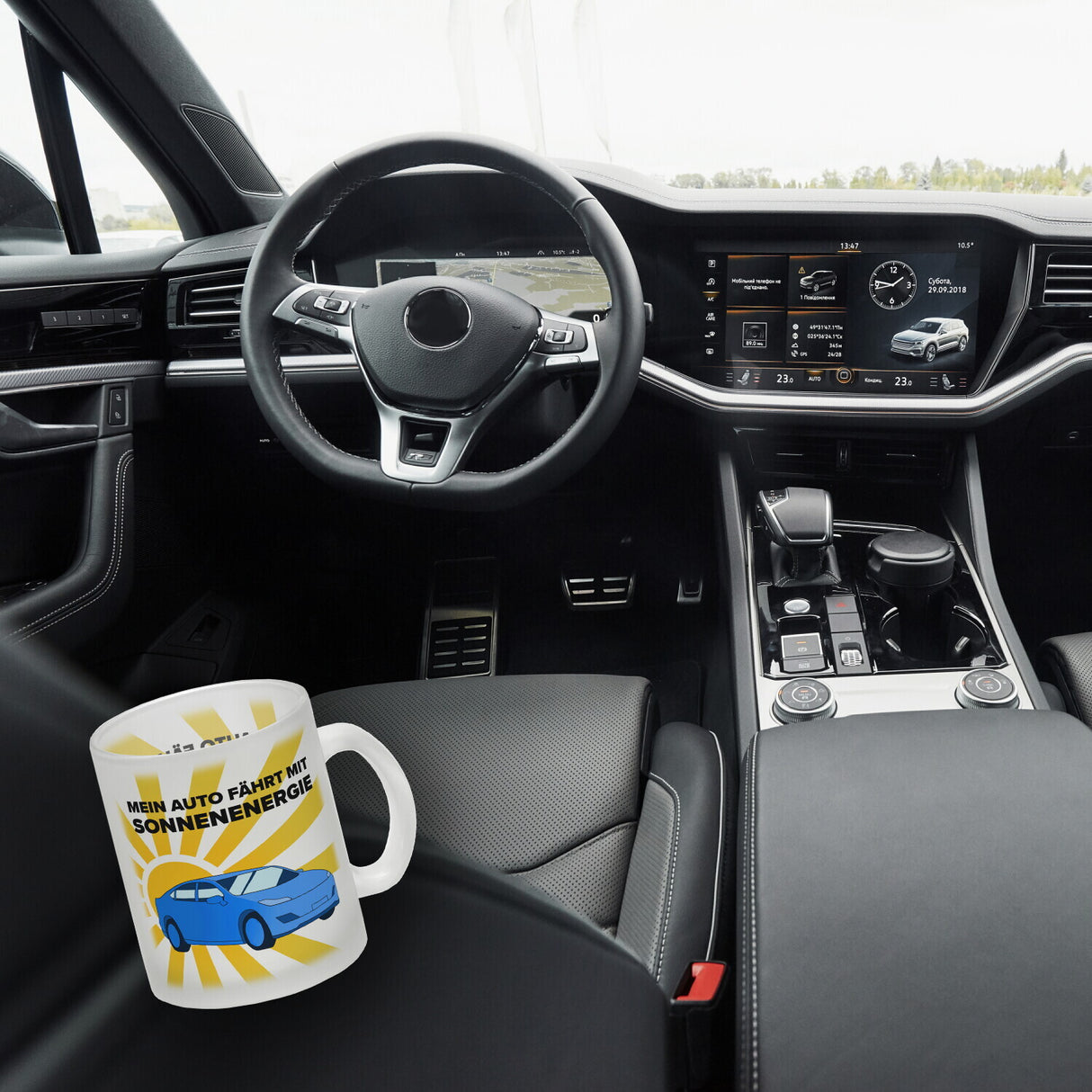 Mein Auto fährt mit Sonnenenergie Kaffeebecher