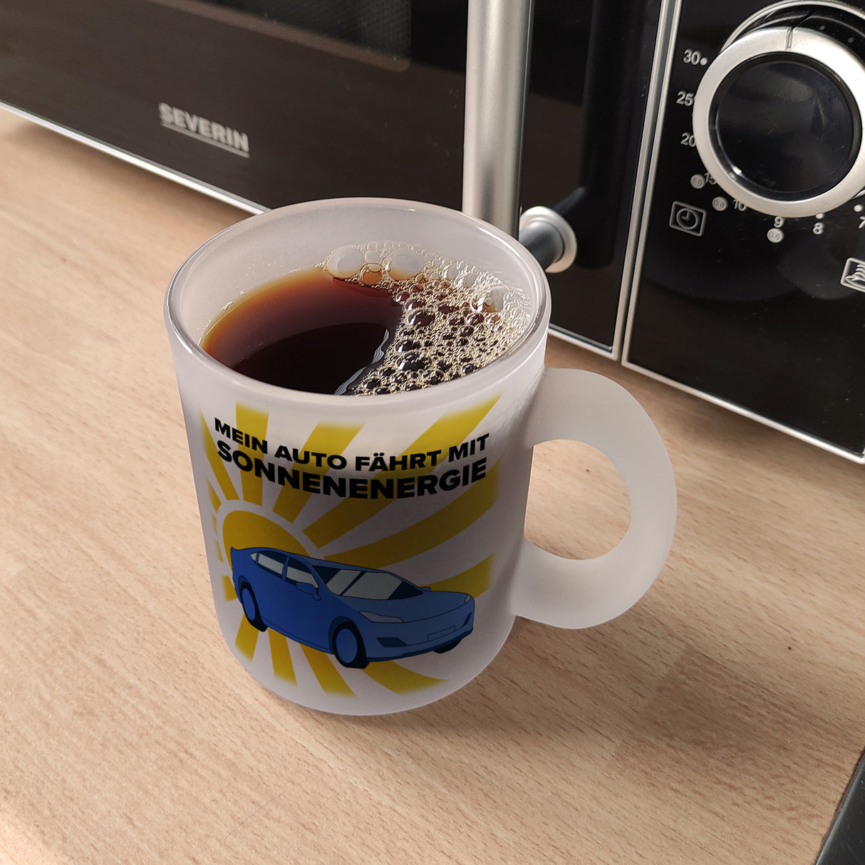 Mein Auto fährt mit Sonnenenergie Kaffeebecher