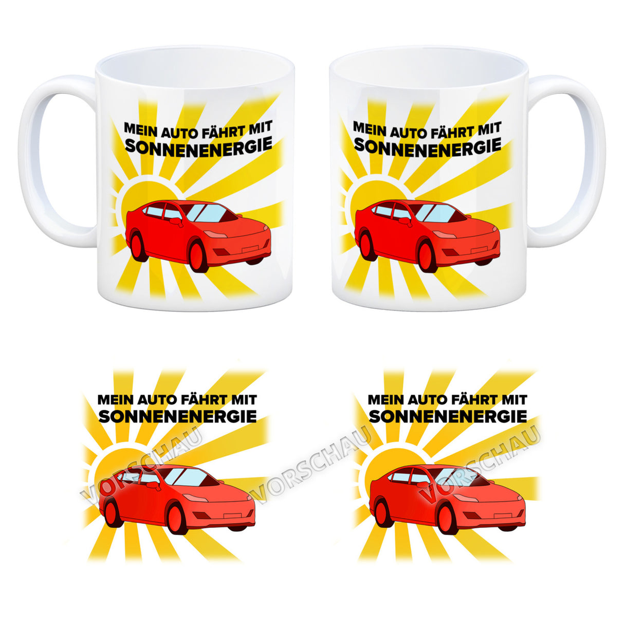 Mein Auto fährt mit Sonnenenergie Kaffeebecher