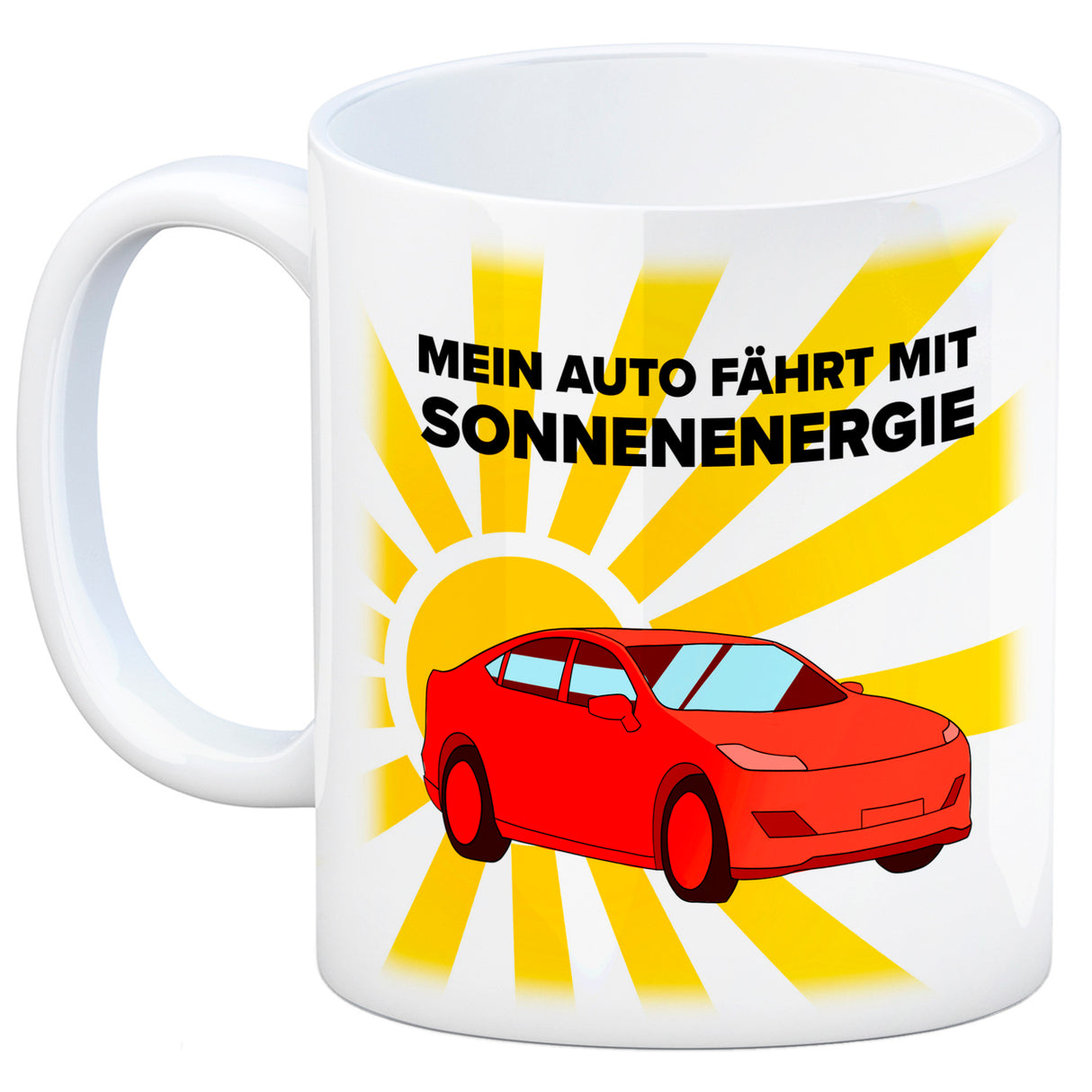 Mein Auto fährt mit Sonnenenergie Kaffeebecher