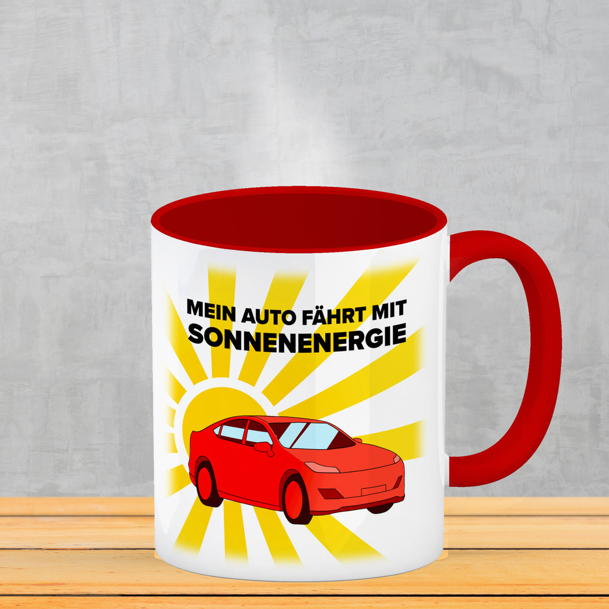 Mein Auto fährt mit Sonnenenergie Kaffeebecher