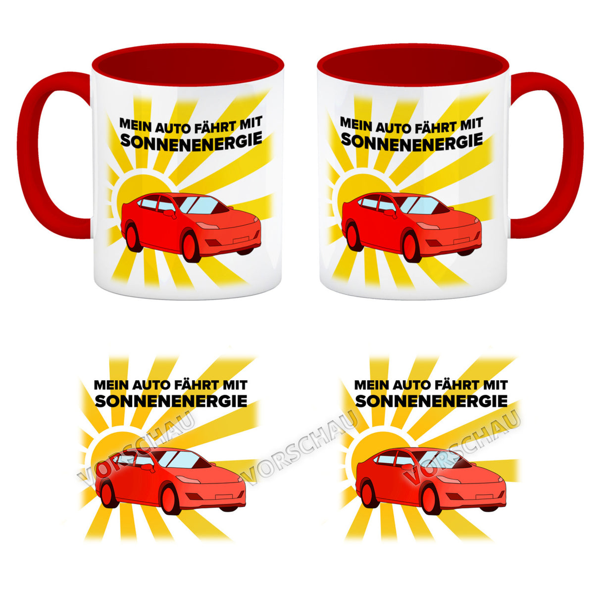 Mein Auto fährt mit Sonnenenergie Kaffeebecher