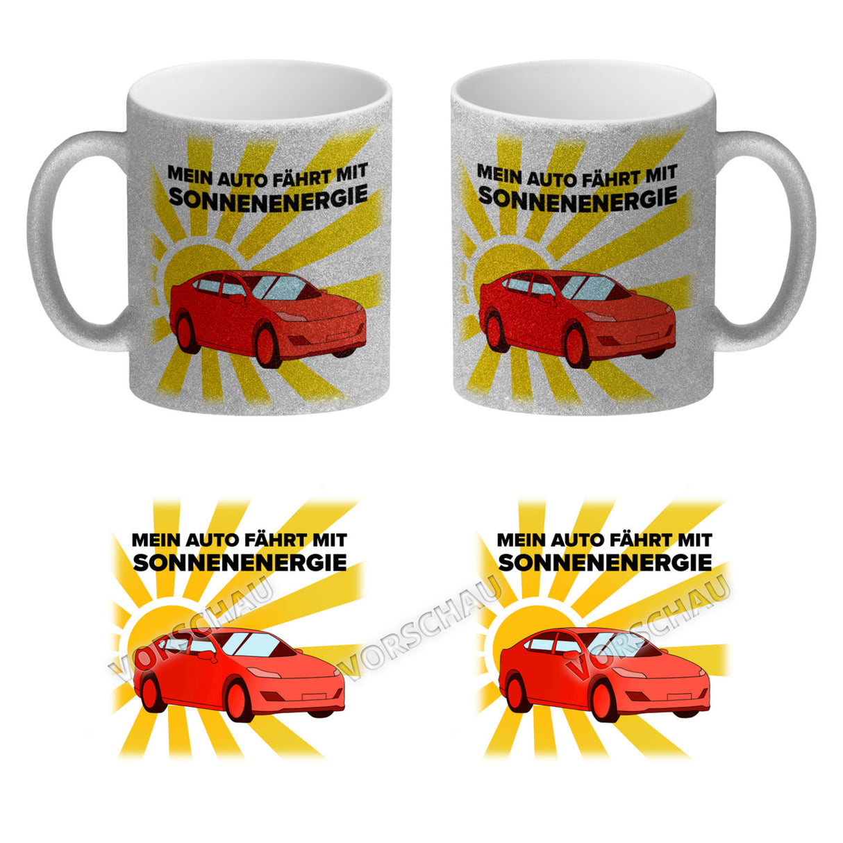 Mein Auto fährt mit Sonnenenergie Kaffeebecher