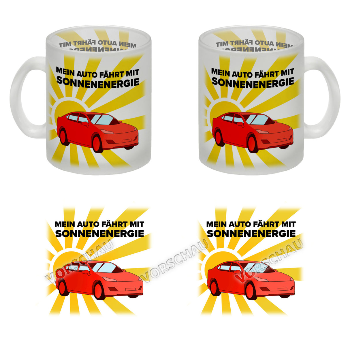 Mein Auto fährt mit Sonnenenergie Kaffeebecher