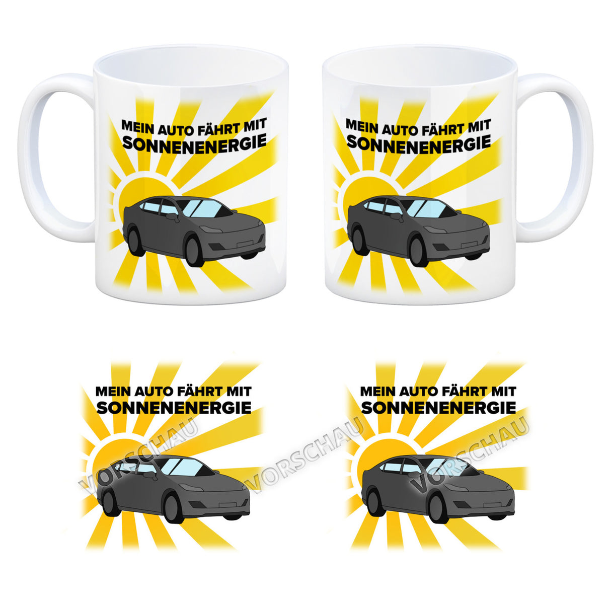 Mein Auto fährt mit Sonnenenergie Kaffeebecher