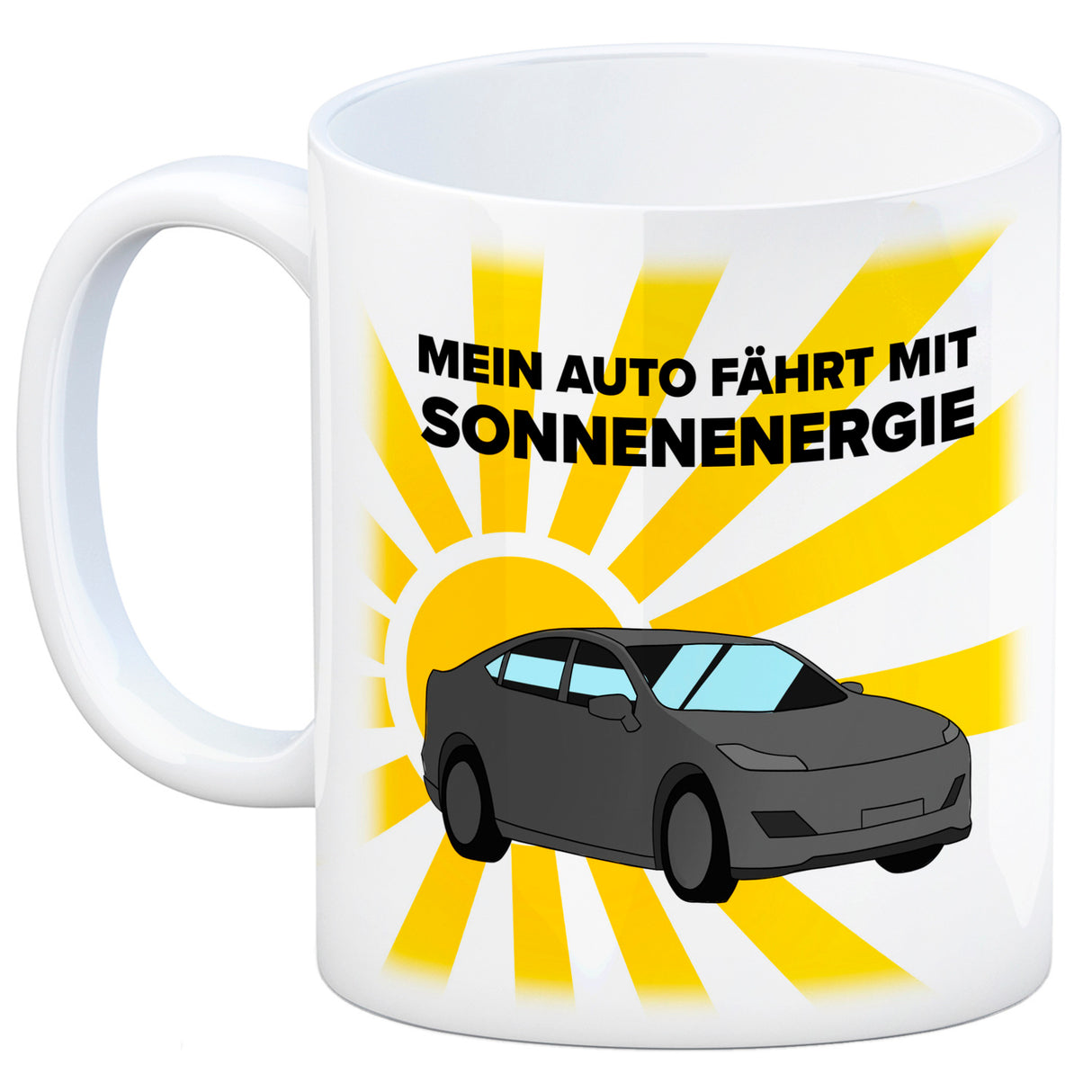 Mein Auto fährt mit Sonnenenergie Kaffeebecher
