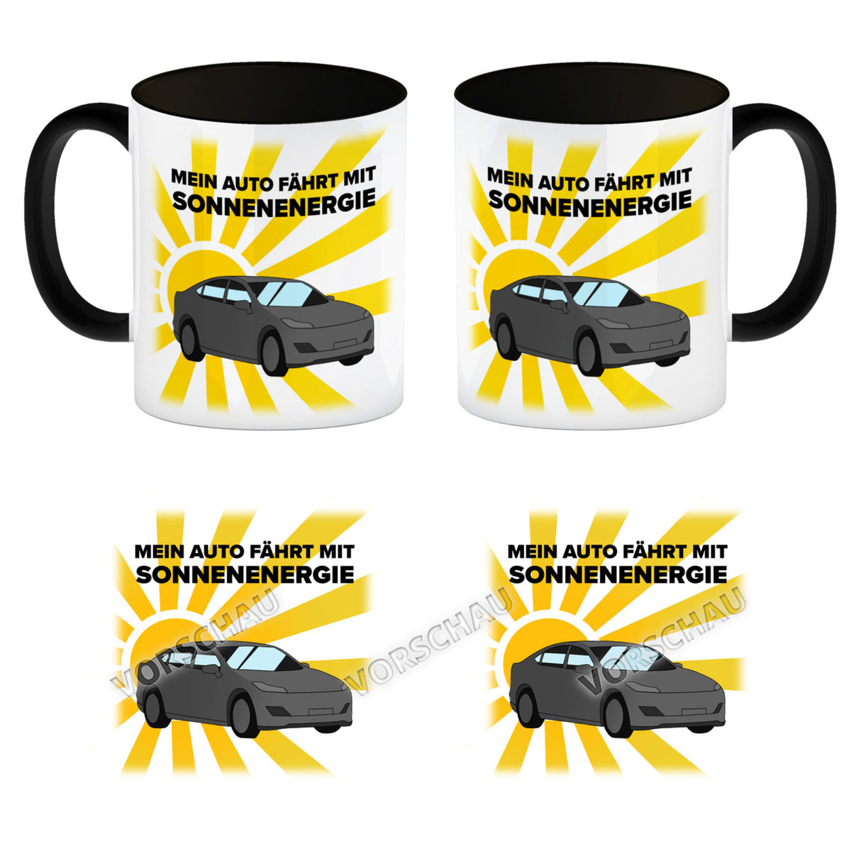 Mein Auto fährt mit Sonnenenergie Kaffeebecher