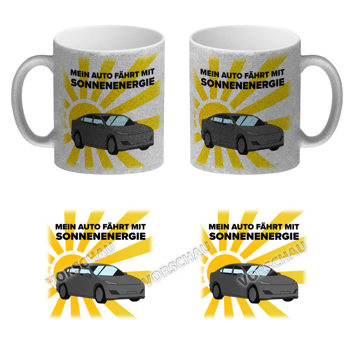 Mein Auto fährt mit Sonnenenergie Kaffeebecher