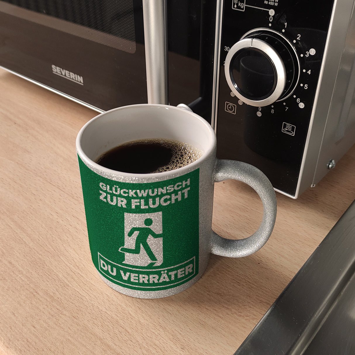 Glückwunsch zur Flucht du Verräter Kaffeebecher