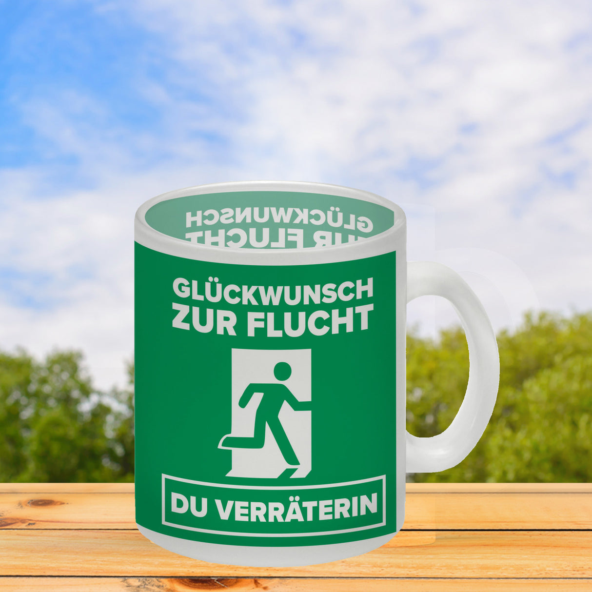 Glückwunsch zur Flucht du Verräter Kaffeebecher