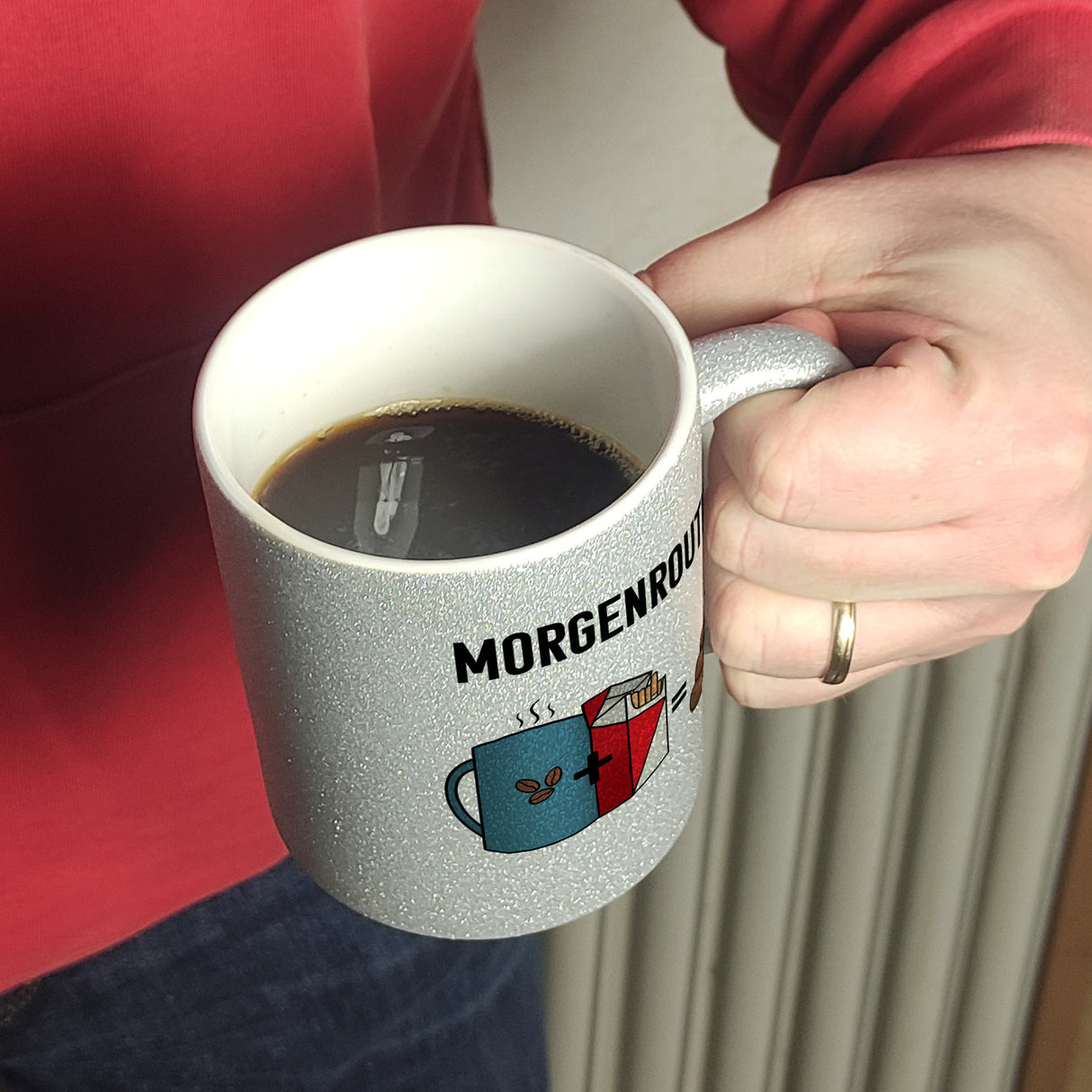 Meine Morgenroutine Kaffee + Kippe = Kacken Kaffeebecher