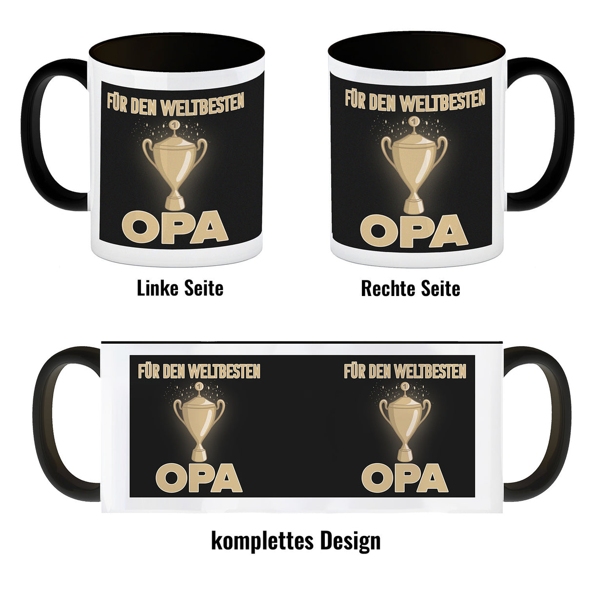 Für den weltbesten Opa Kaffeebecher mit Pokal